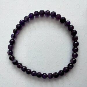 AMETHYST Handmade Beaded Stretch Bracelet 4mm